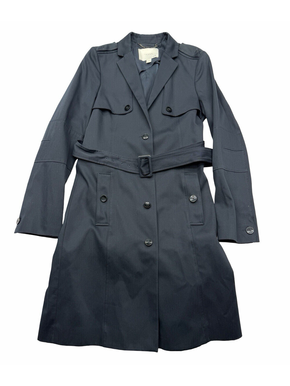 Hugo Boss Women's Belted Trench Coat Navy Blue Size S